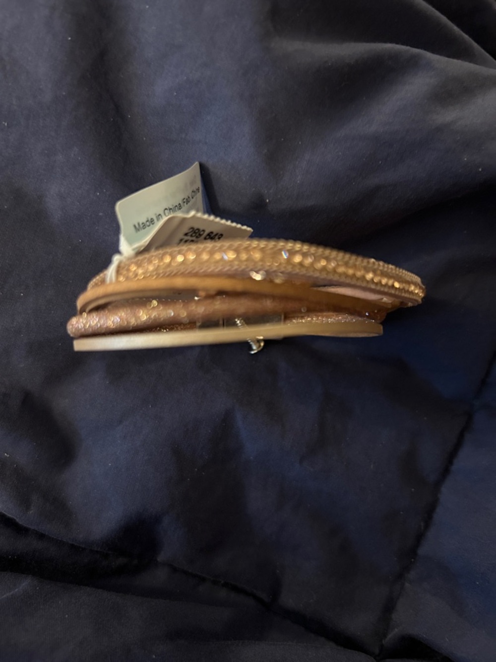 Maurices rose gold leather Layered Bracelet with Sparkle Accents